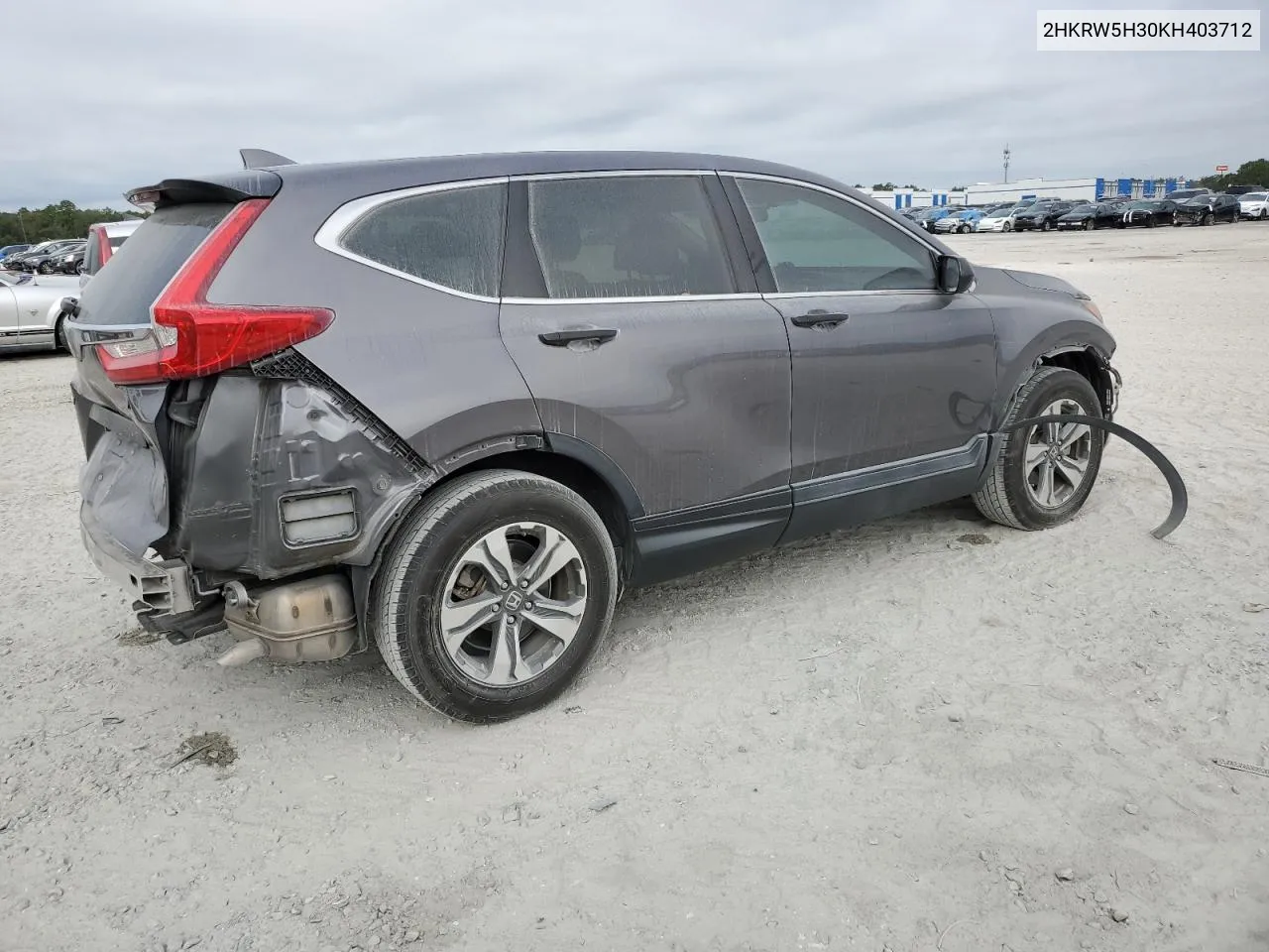 2019 Honda Cr-V Lx VIN: 2HKRW5H30KH403712 Lot: 76699584