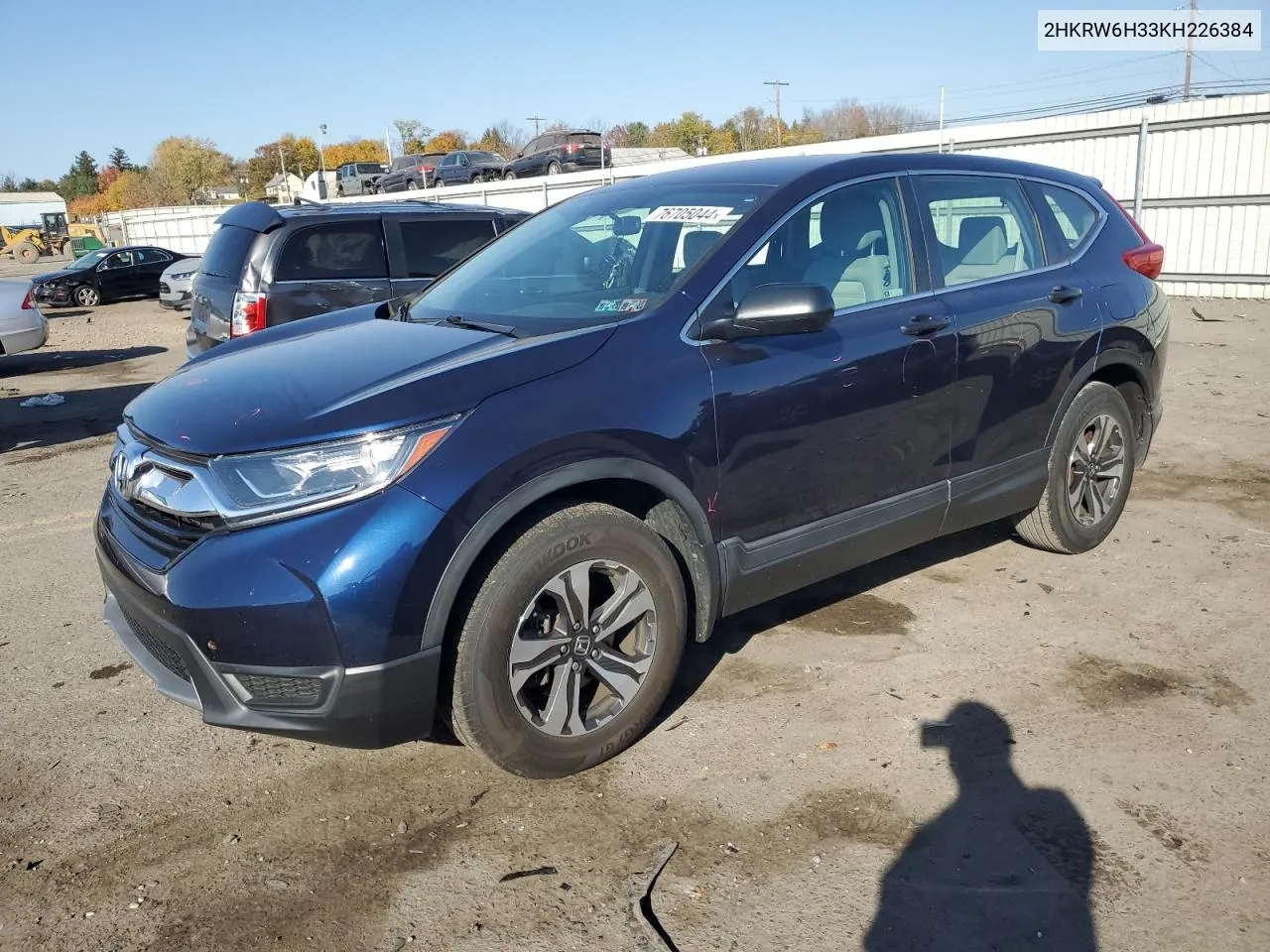 2019 Honda Cr-V Lx VIN: 2HKRW6H33KH226384 Lot: 76705044