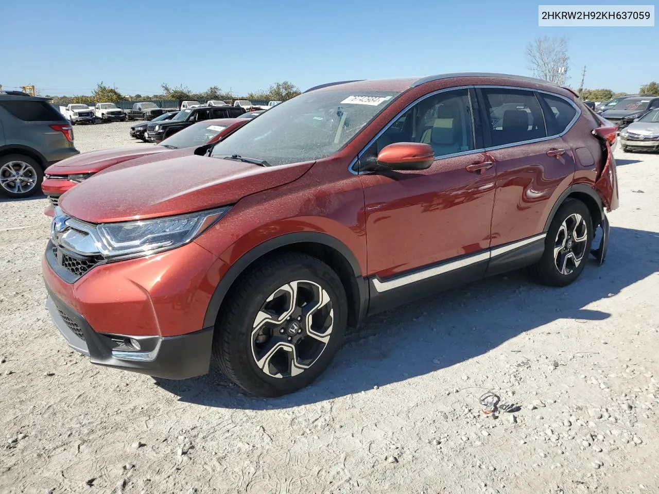 2019 Honda Cr-V Touring VIN: 2HKRW2H92KH637059 Lot: 76742984