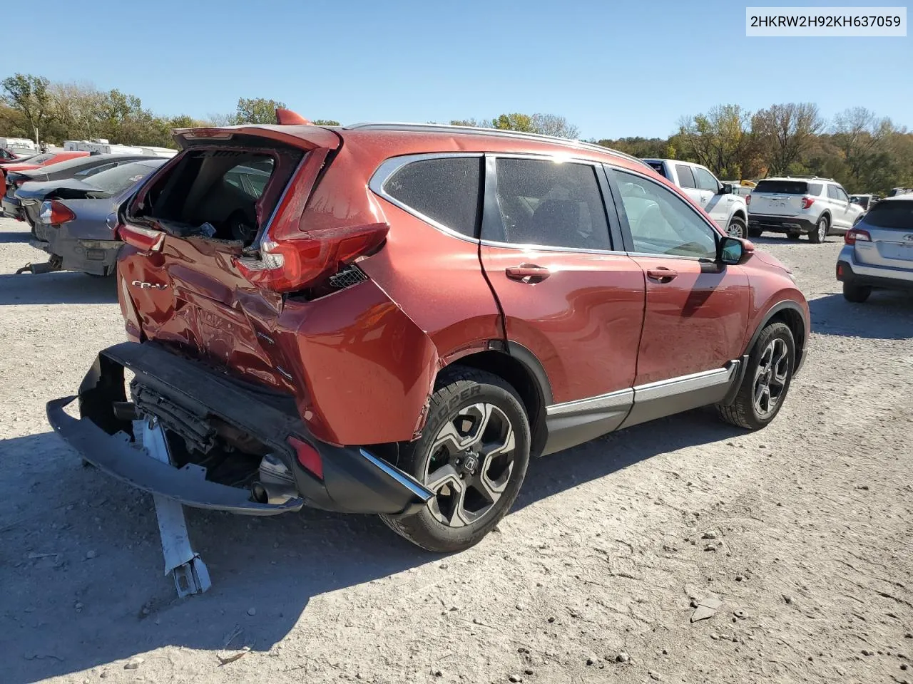 2019 Honda Cr-V Touring VIN: 2HKRW2H92KH637059 Lot: 76742984