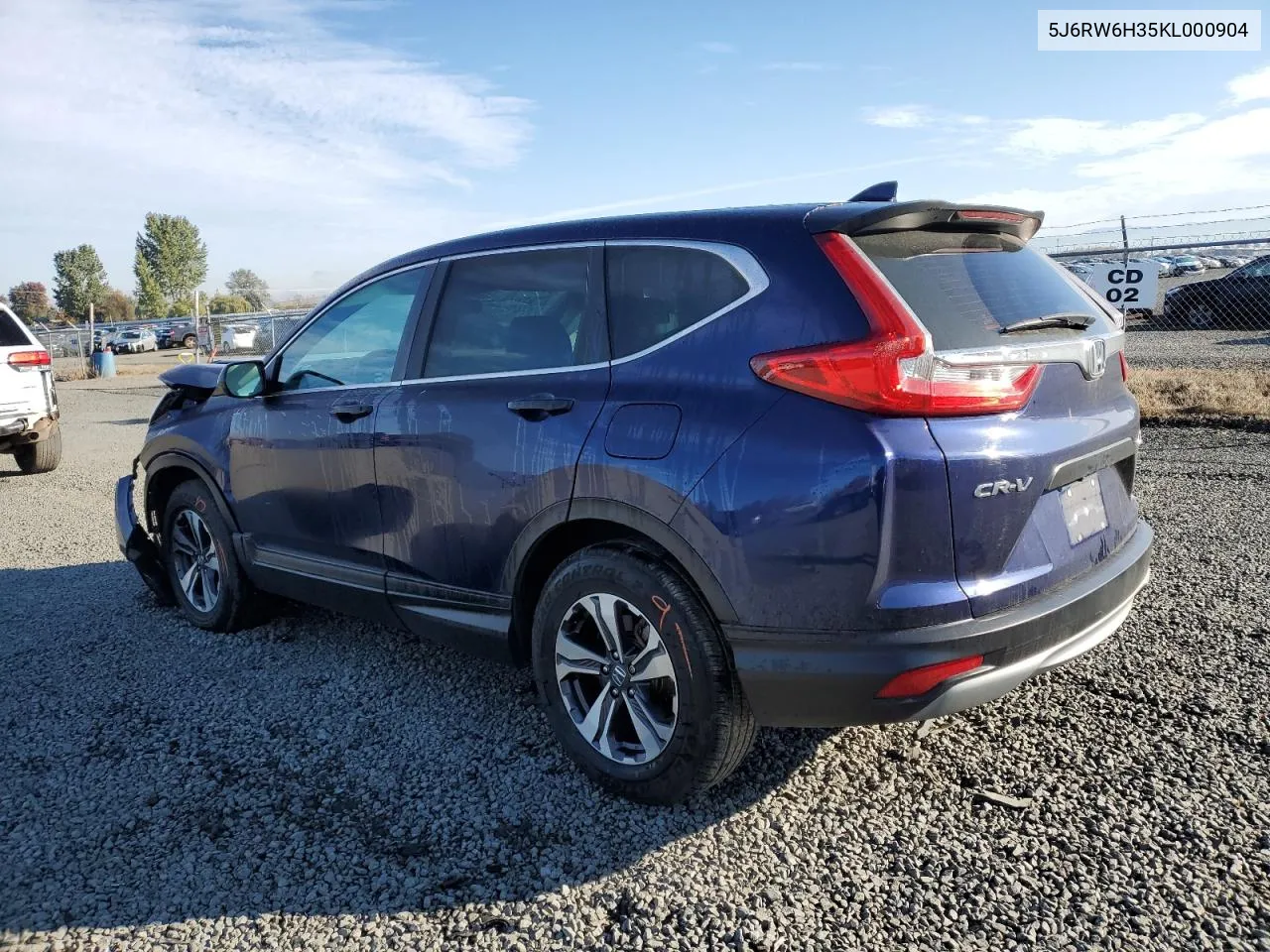 2019 Honda Cr-V Lx VIN: 5J6RW6H35KL000904 Lot: 77420564