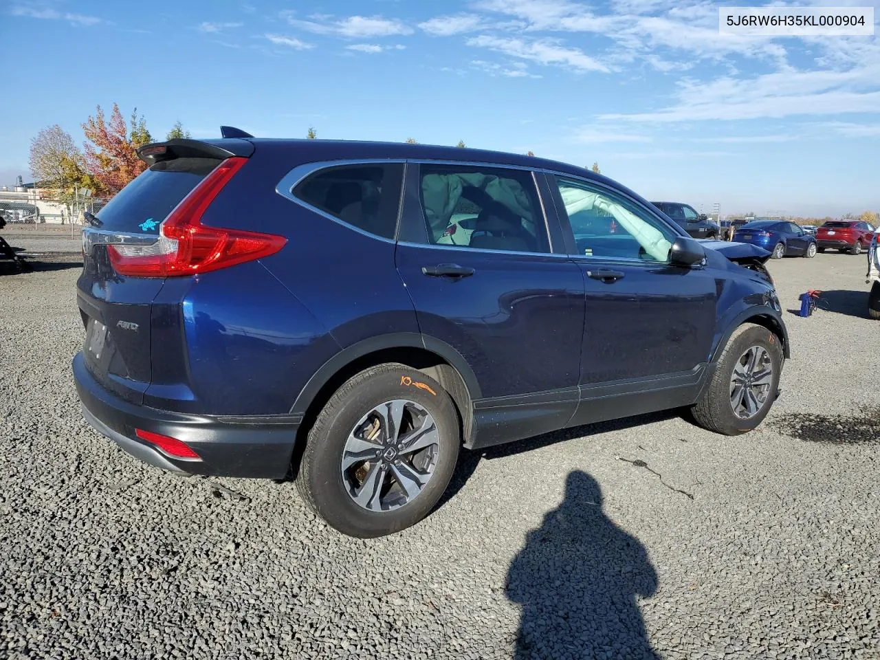 2019 Honda Cr-V Lx VIN: 5J6RW6H35KL000904 Lot: 77420564