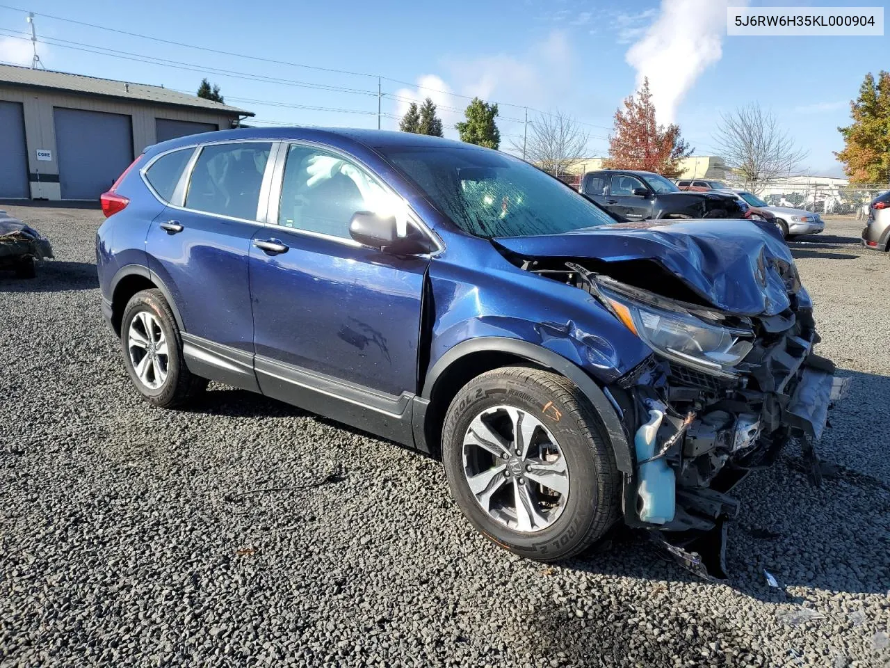 2019 Honda Cr-V Lx VIN: 5J6RW6H35KL000904 Lot: 77420564