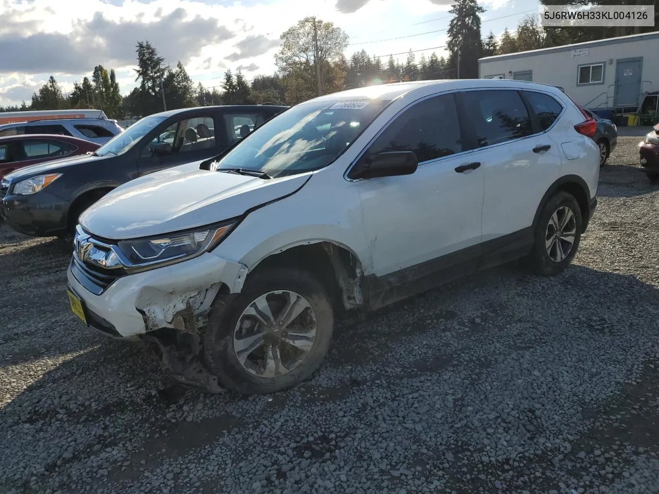 2019 Honda Cr-V Lx VIN: 5J6RW6H33KL004126 Lot: 77500934