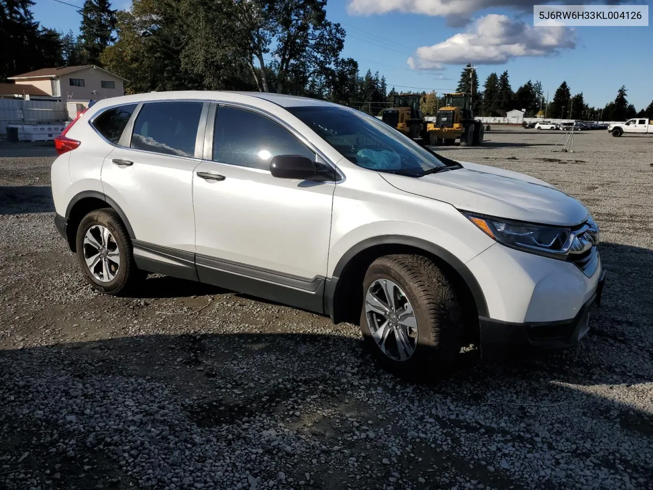 2019 Honda Cr-V Lx VIN: 5J6RW6H33KL004126 Lot: 77500934