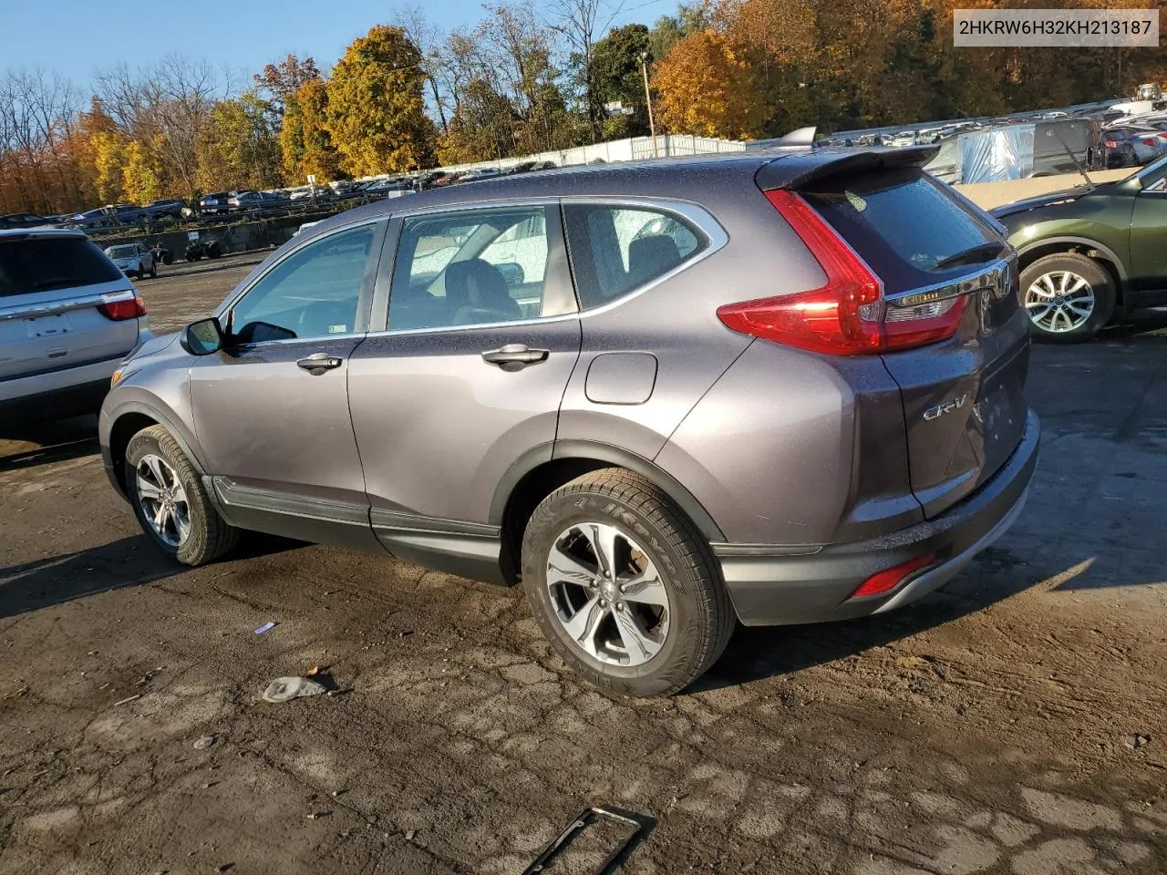 2019 Honda Cr-V Lx VIN: 2HKRW6H32KH213187 Lot: 77617864