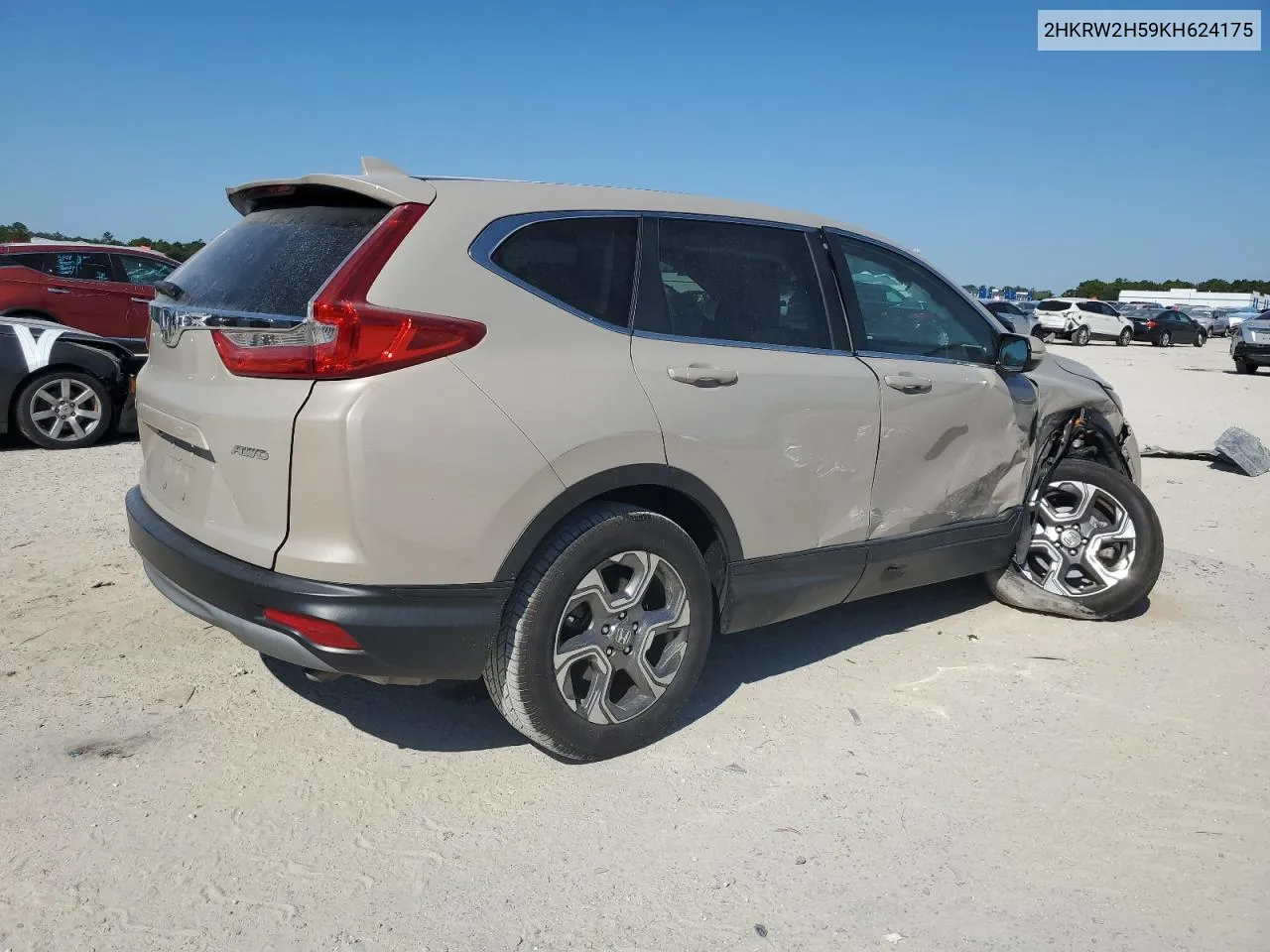 2019 Honda Cr-V Ex VIN: 2HKRW2H59KH624175 Lot: 77704354