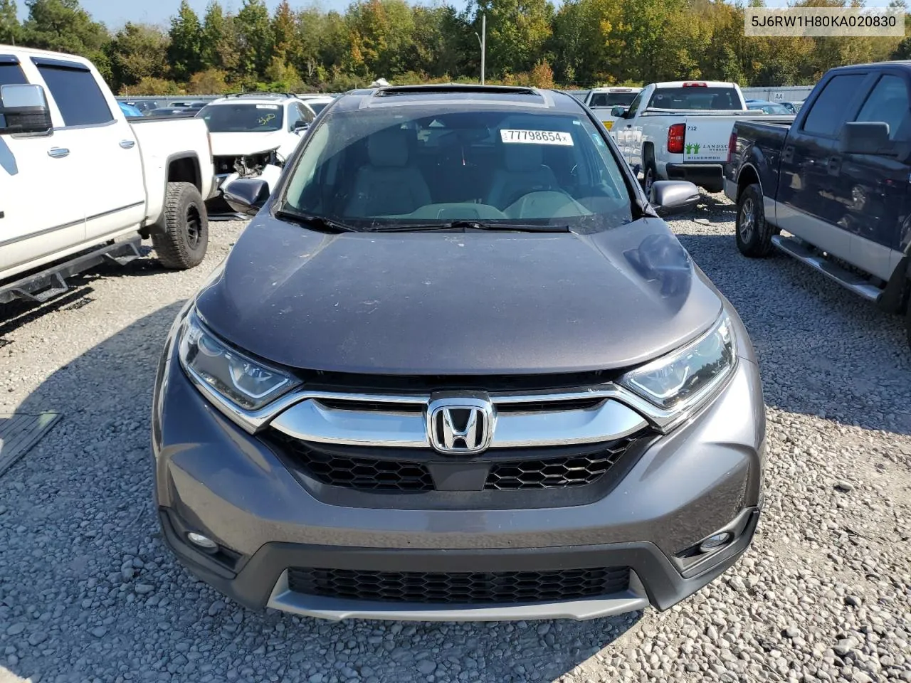 2019 Honda Cr-V Exl VIN: 5J6RW1H80KA020830 Lot: 77798654