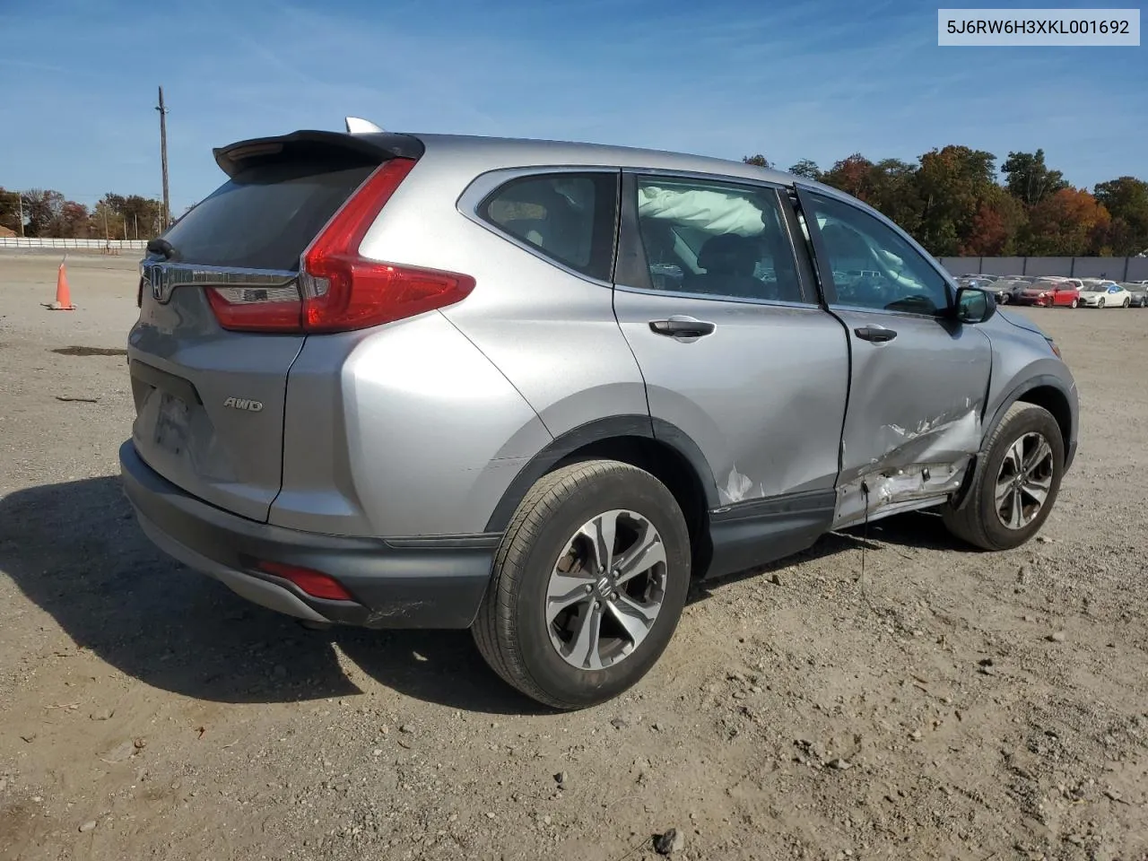 2019 Honda Cr-V Lx VIN: 5J6RW6H3XKL001692 Lot: 78074764