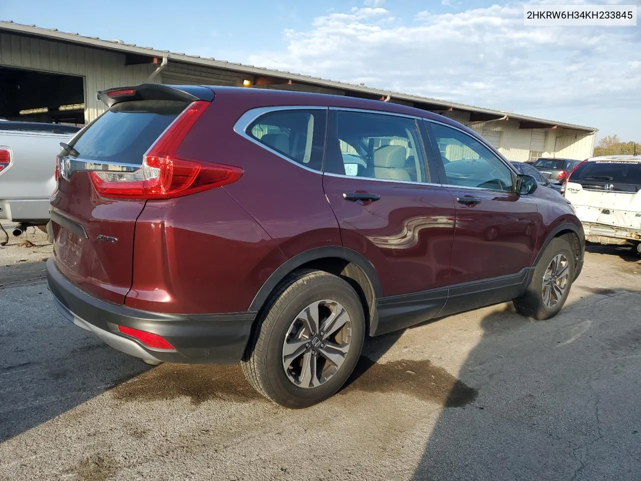 2019 Honda Cr-V Lx VIN: 2HKRW6H34KH233845 Lot: 78402574