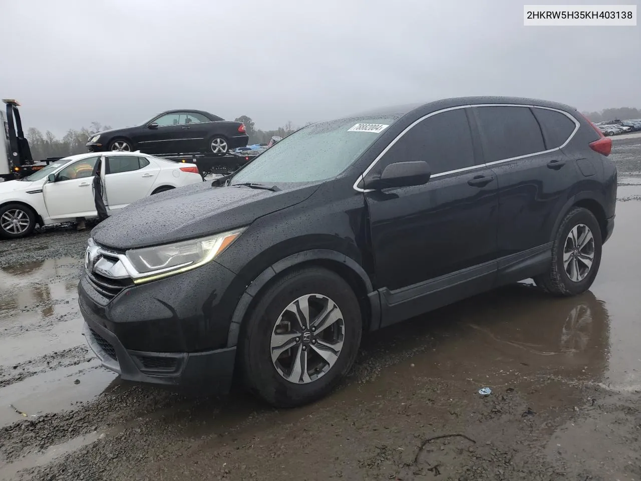 2019 Honda Cr-V Lx VIN: 2HKRW5H35KH403138 Lot: 78882004