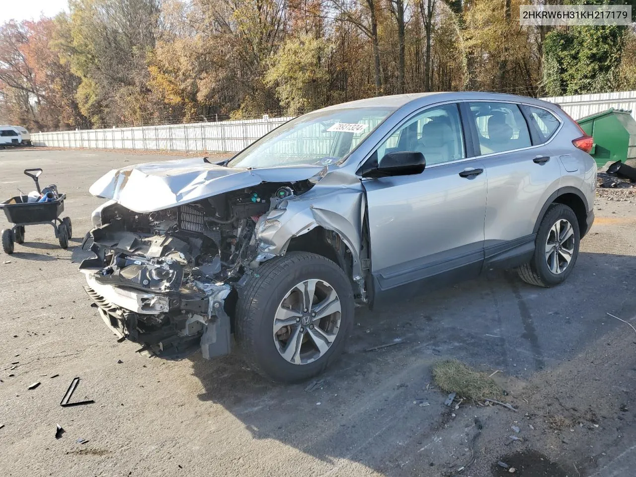 2019 Honda Cr-V Lx VIN: 2HKRW6H31KH217179 Lot: 78931324