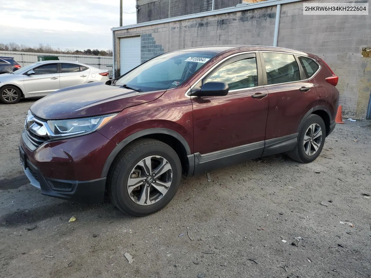 2019 Honda Cr-V Lx VIN: 2HKRW6H34KH222604 Lot: 79159964