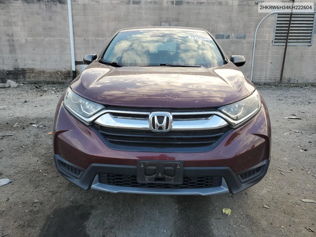 2019 Honda Cr-V Lx VIN: 2HKRW6H34KH222604 Lot: 79159964