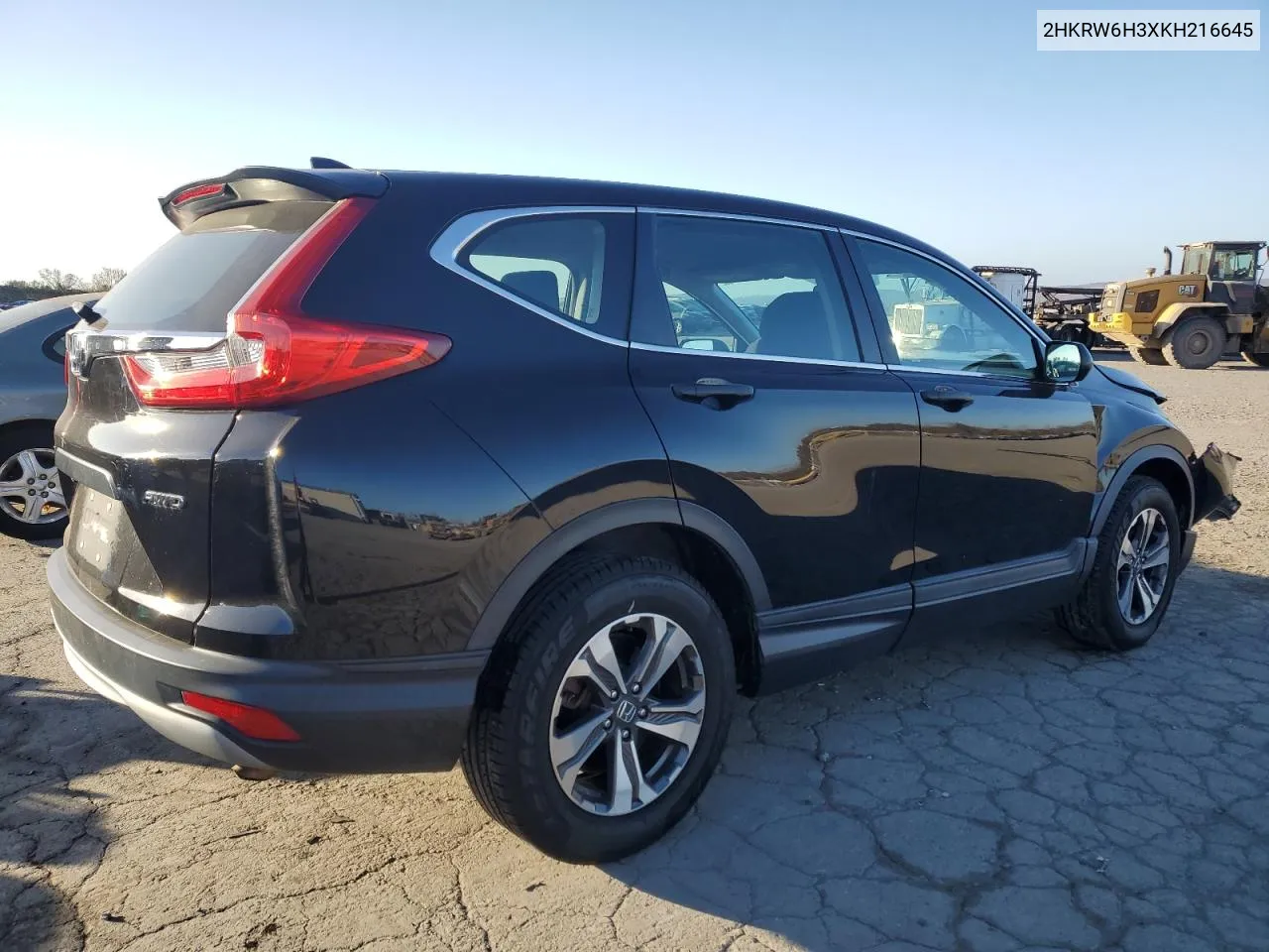 2019 Honda Cr-V Lx VIN: 2HKRW6H3XKH216645 Lot: 79601834