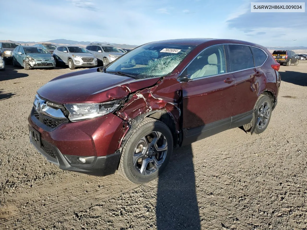 2019 Honda Cr-V Exl VIN: 5J6RW2H86KL009034 Lot: 79635084