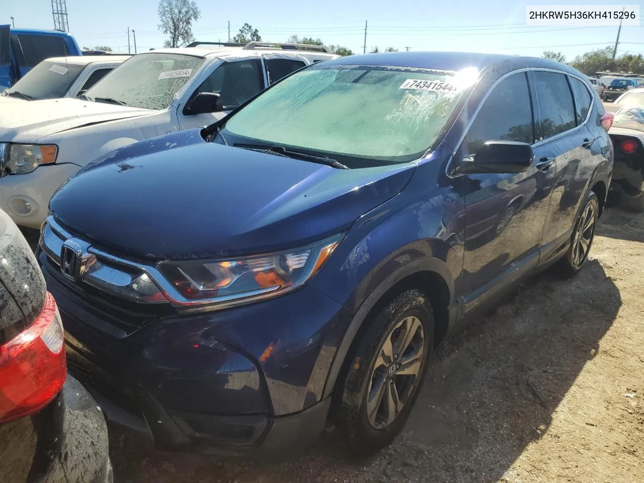 2019 Honda Cr-V Lx VIN: 2HKRW5H36KH415296 Lot: 80065454