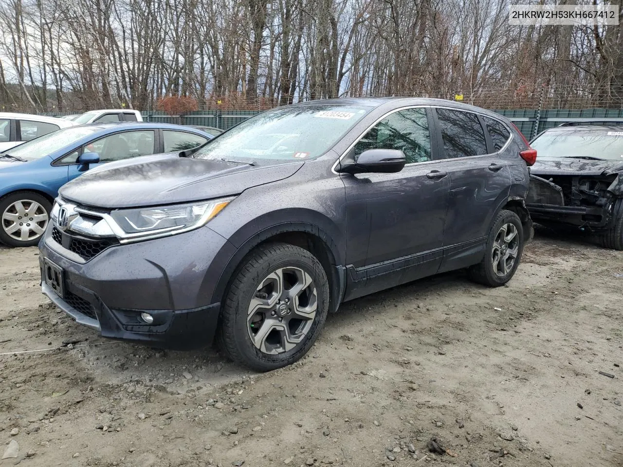 2019 Honda Cr-V Ex VIN: 2HKRW2H53KH667412 Lot: 81203454