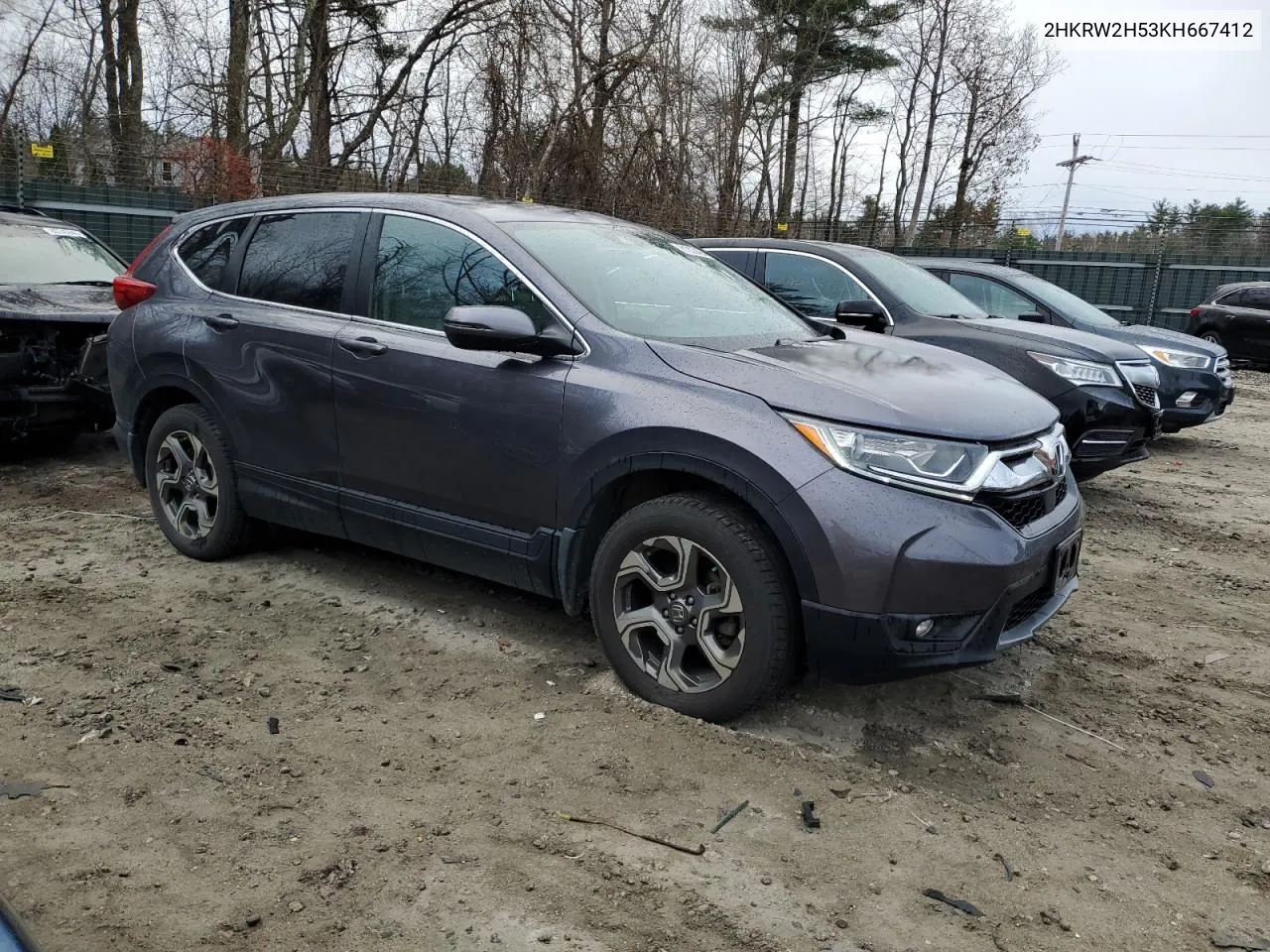 2019 Honda Cr-V Ex VIN: 2HKRW2H53KH667412 Lot: 81203454