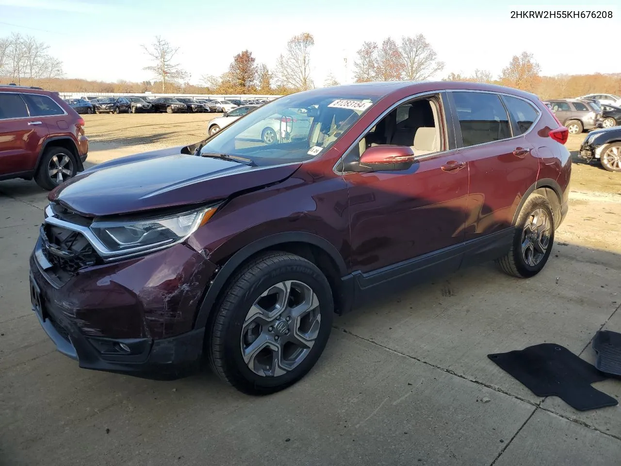 2019 Honda Cr-V Ex VIN: 2HKRW2H55KH676208 Lot: 81283154