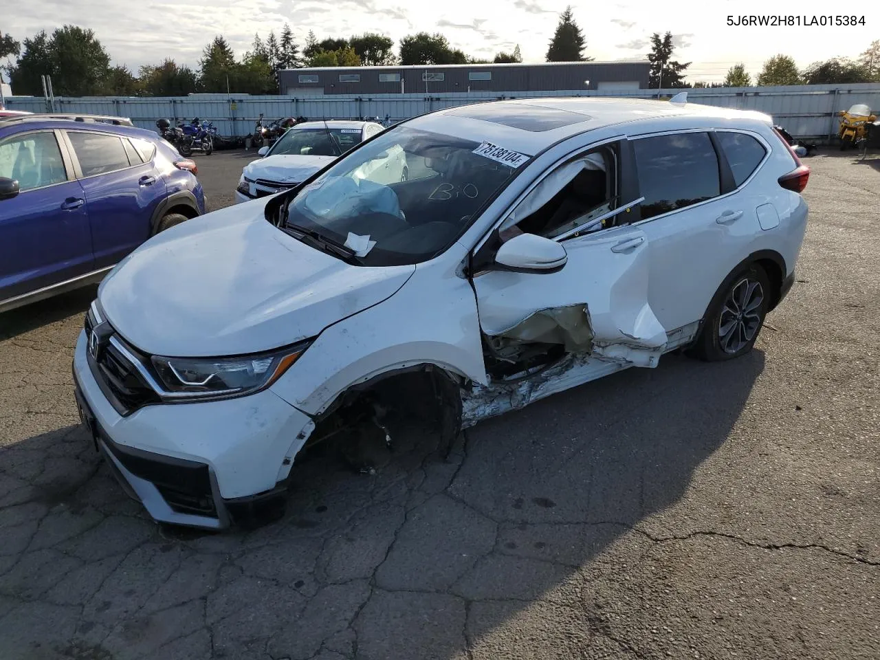 2020 Honda Cr-V Exl VIN: 5J6RW2H81LA015384 Lot: 75138104