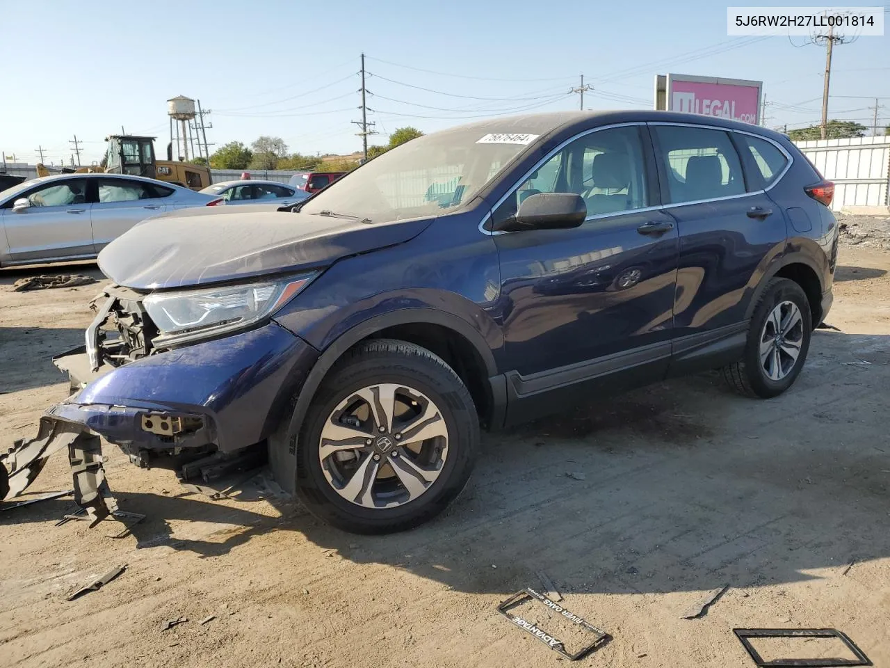 2020 Honda Cr-V Lx VIN: 5J6RW2H27LL001814 Lot: 75676464