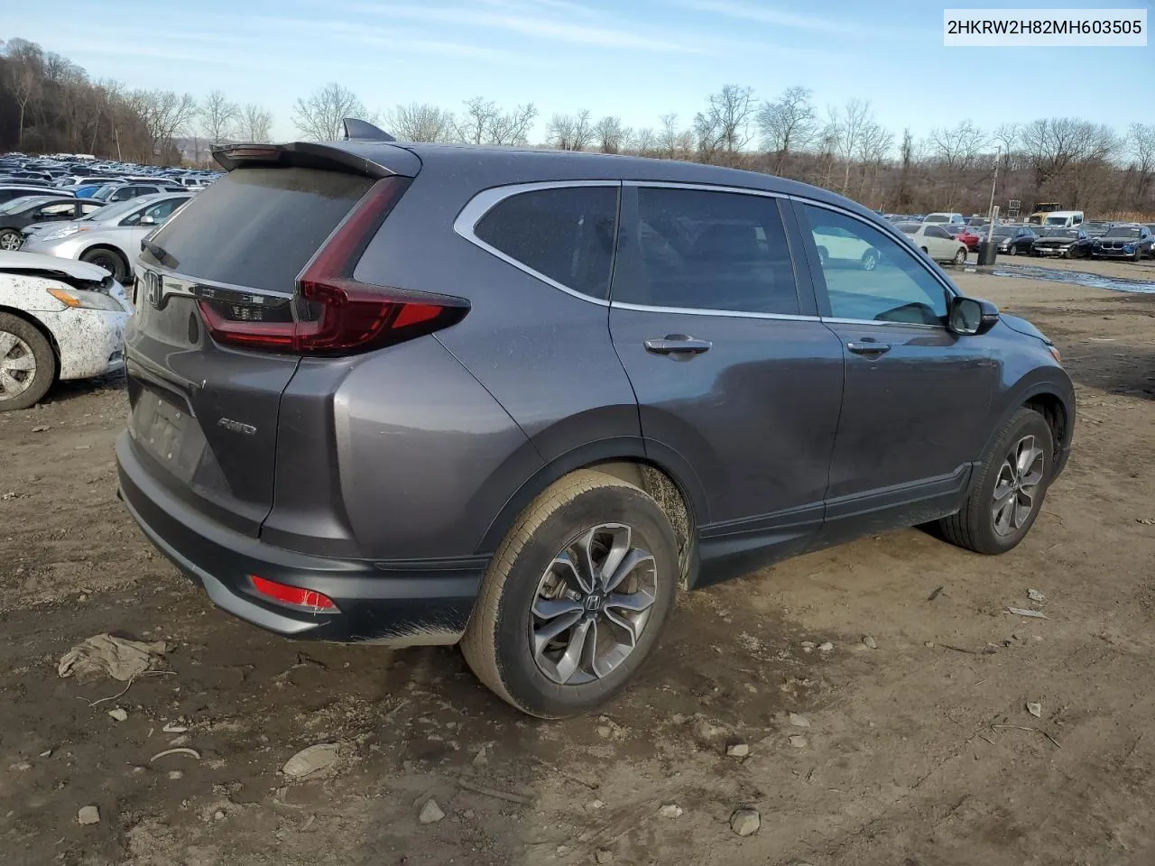 2021 Honda Cr-V Exl VIN: 2HKRW2H82MH603505 Lot: 42223434