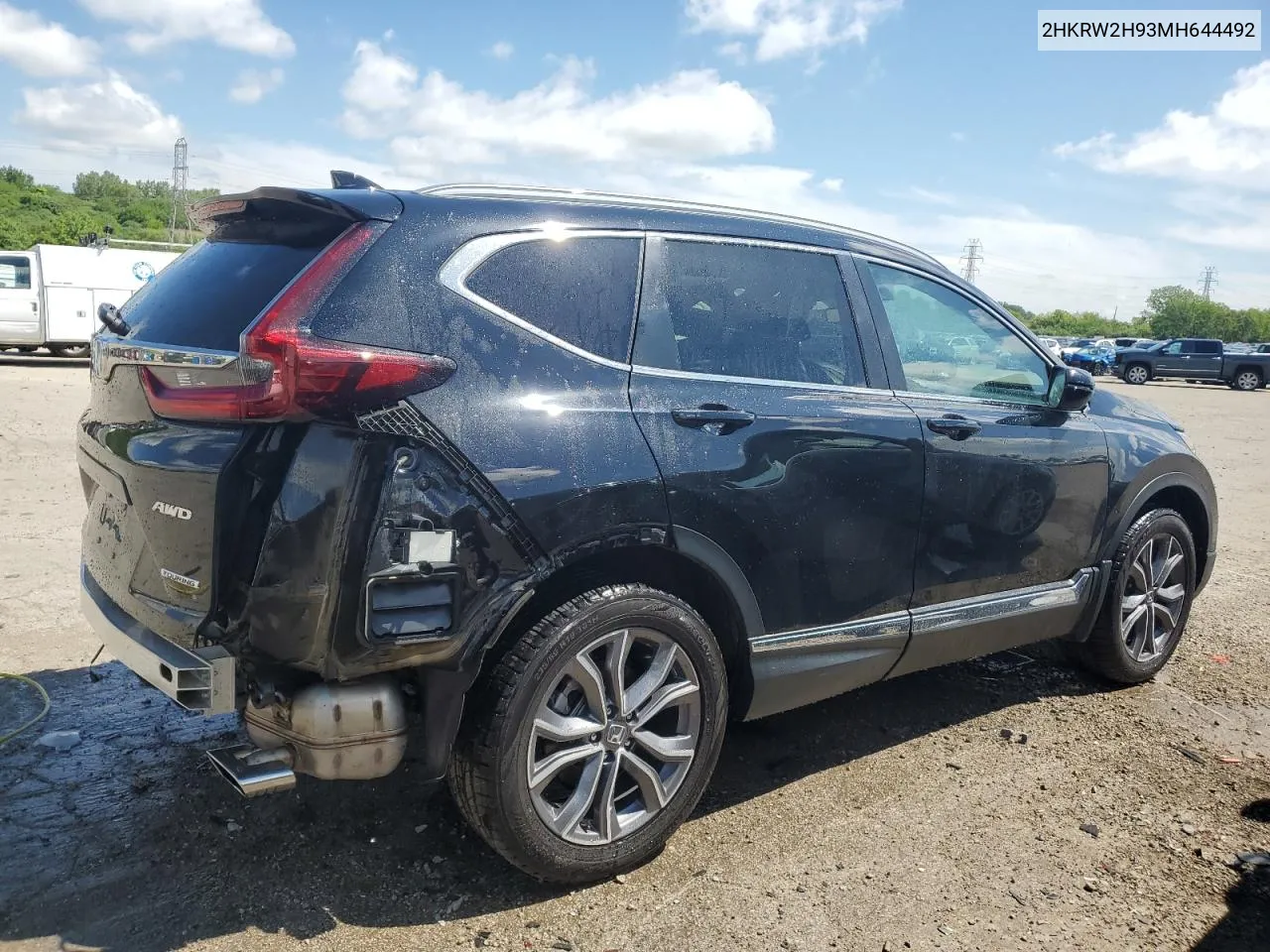 2021 Honda Cr-V Touring VIN: 2HKRW2H93MH644492 Lot: 56393204