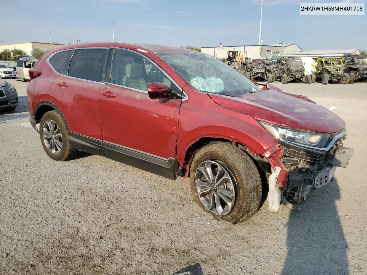 2021 Honda Cr-V Ex VIN: 2HKRW1H53MH401708 Lot: 62961704