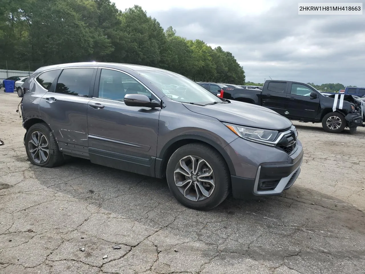 2021 Honda Cr-V Exl VIN: 2HKRW1H81MH418663 Lot: 69891834