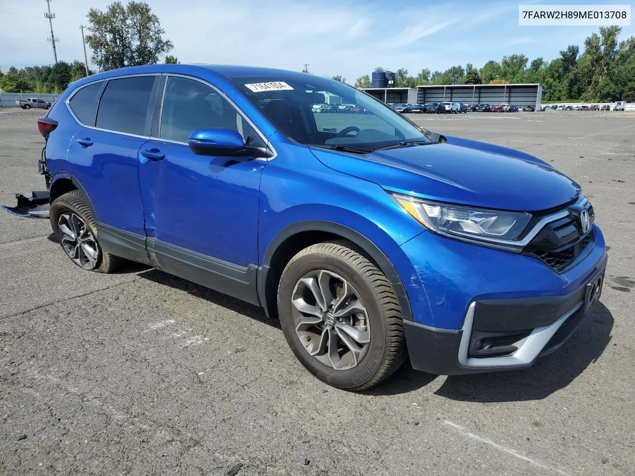 2021 Honda Cr-V Exl VIN: 7FARW2H89ME013708 Lot: 71641004