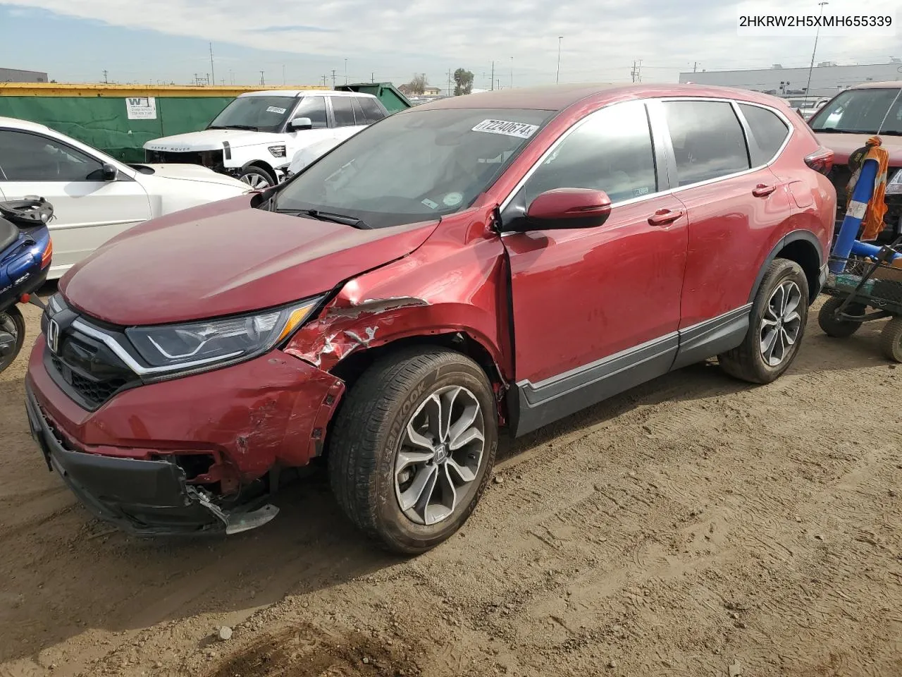 2021 Honda Cr-V Ex VIN: 2HKRW2H5XMH655339 Lot: 72240674