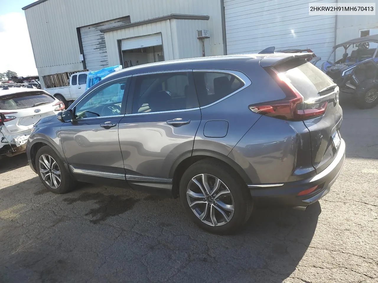 2021 Honda Cr-V Touring VIN: 2HKRW2H91MH670413 Lot: 72413034