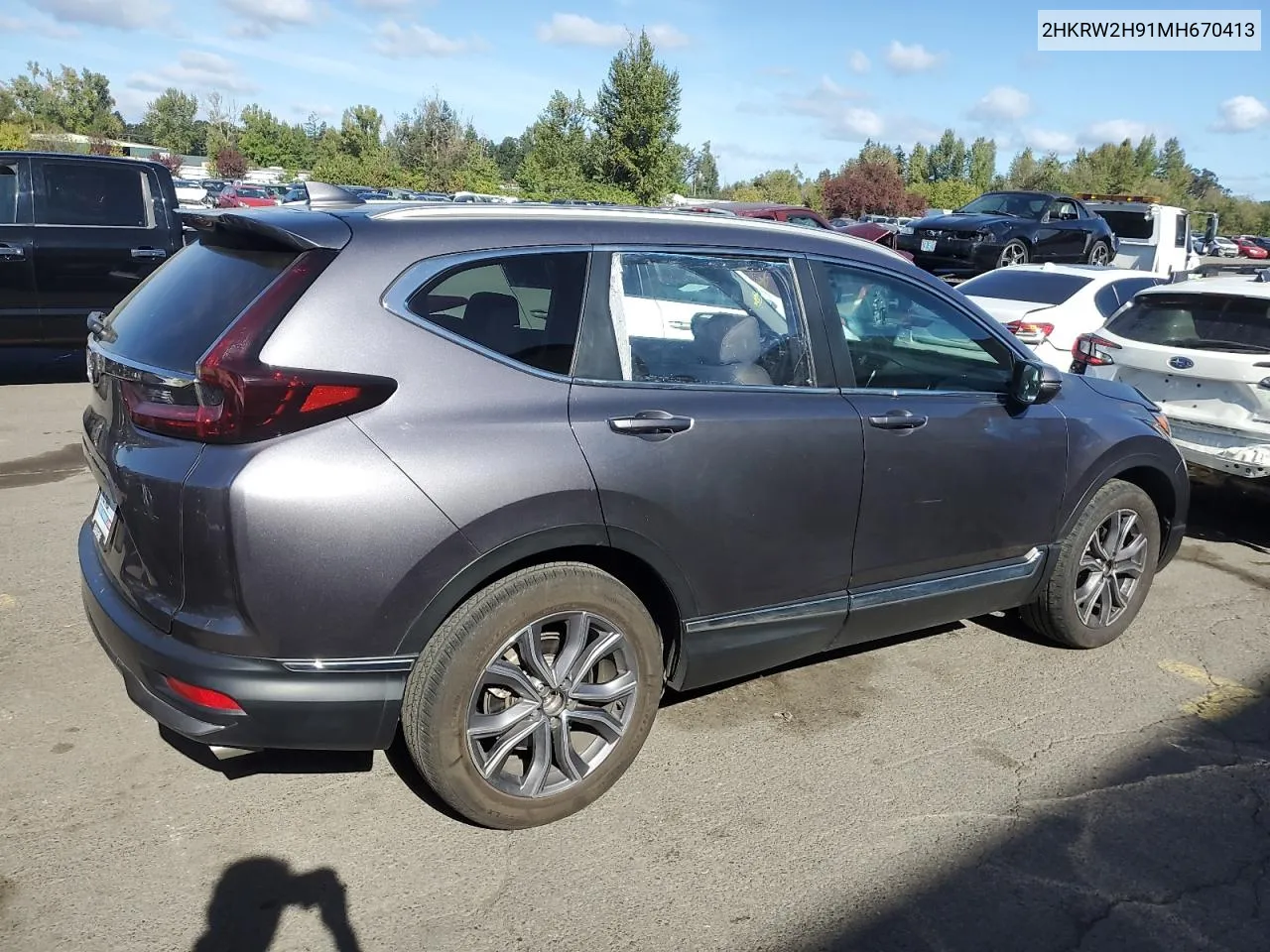 2021 Honda Cr-V Touring VIN: 2HKRW2H91MH670413 Lot: 72413034