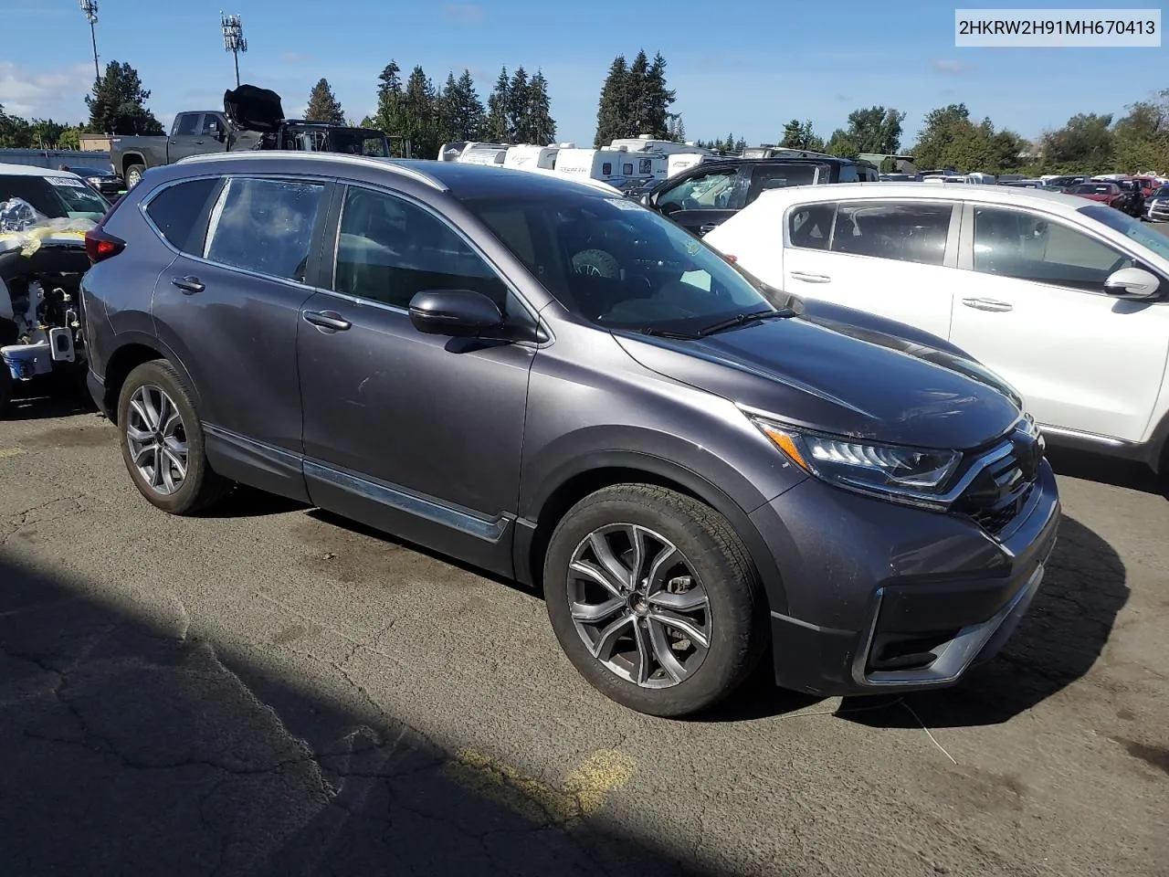 2021 Honda Cr-V Touring VIN: 2HKRW2H91MH670413 Lot: 72413034