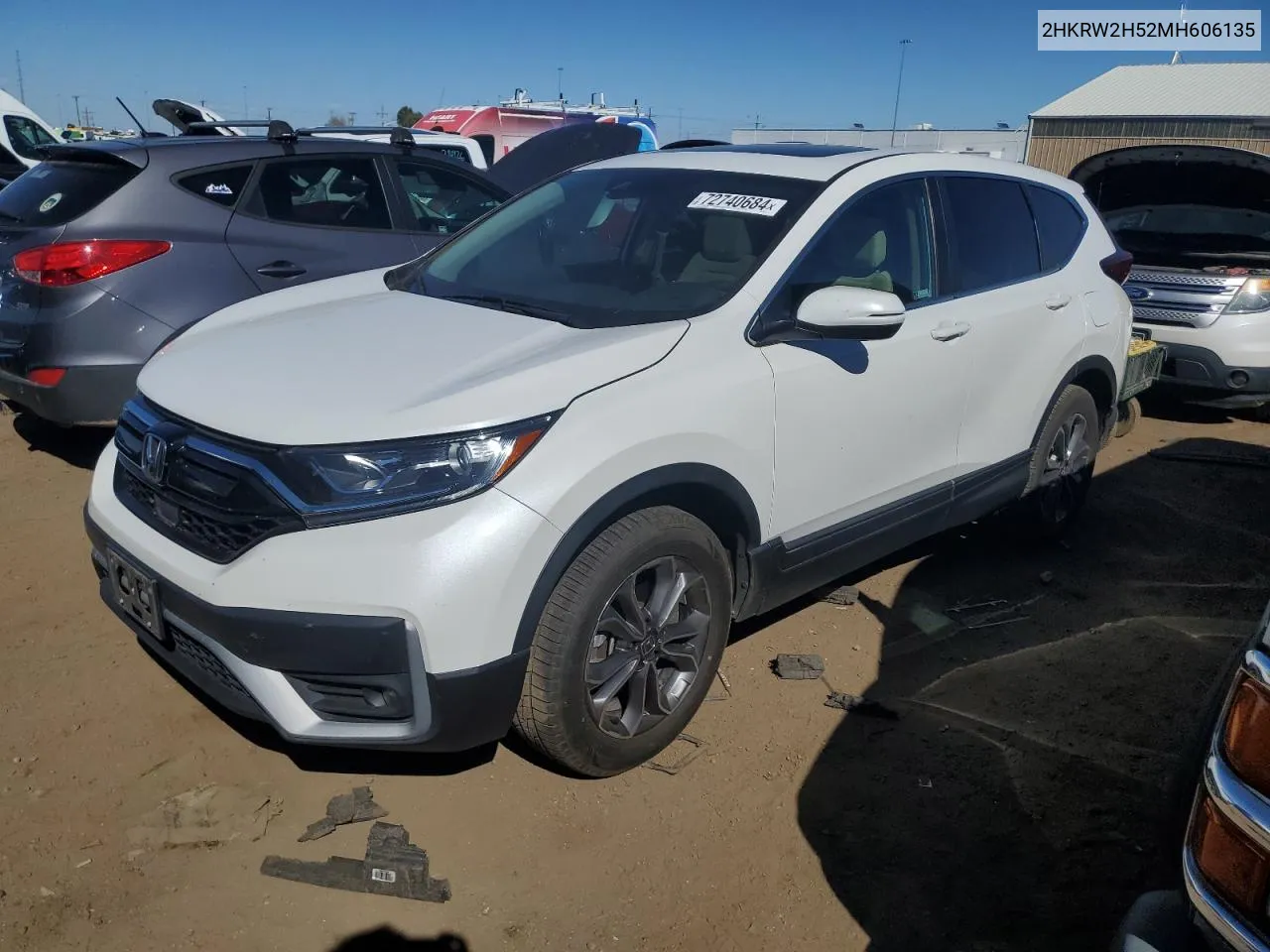 2021 Honda Cr-V Ex VIN: 2HKRW2H52MH606135 Lot: 72740684