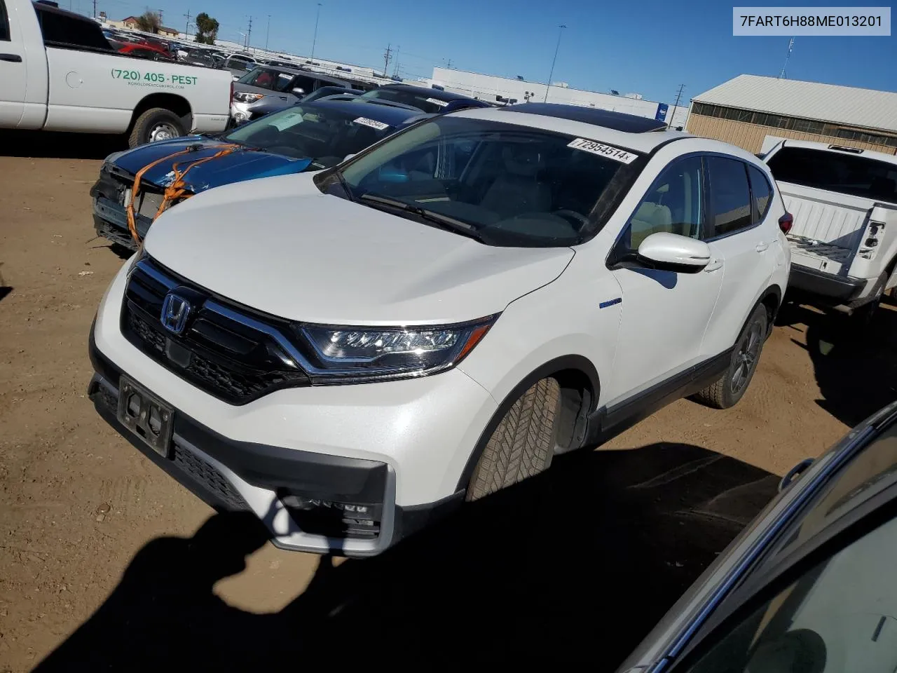 2021 Honda Cr-V Exl VIN: 7FART6H88ME013201 Lot: 72954514