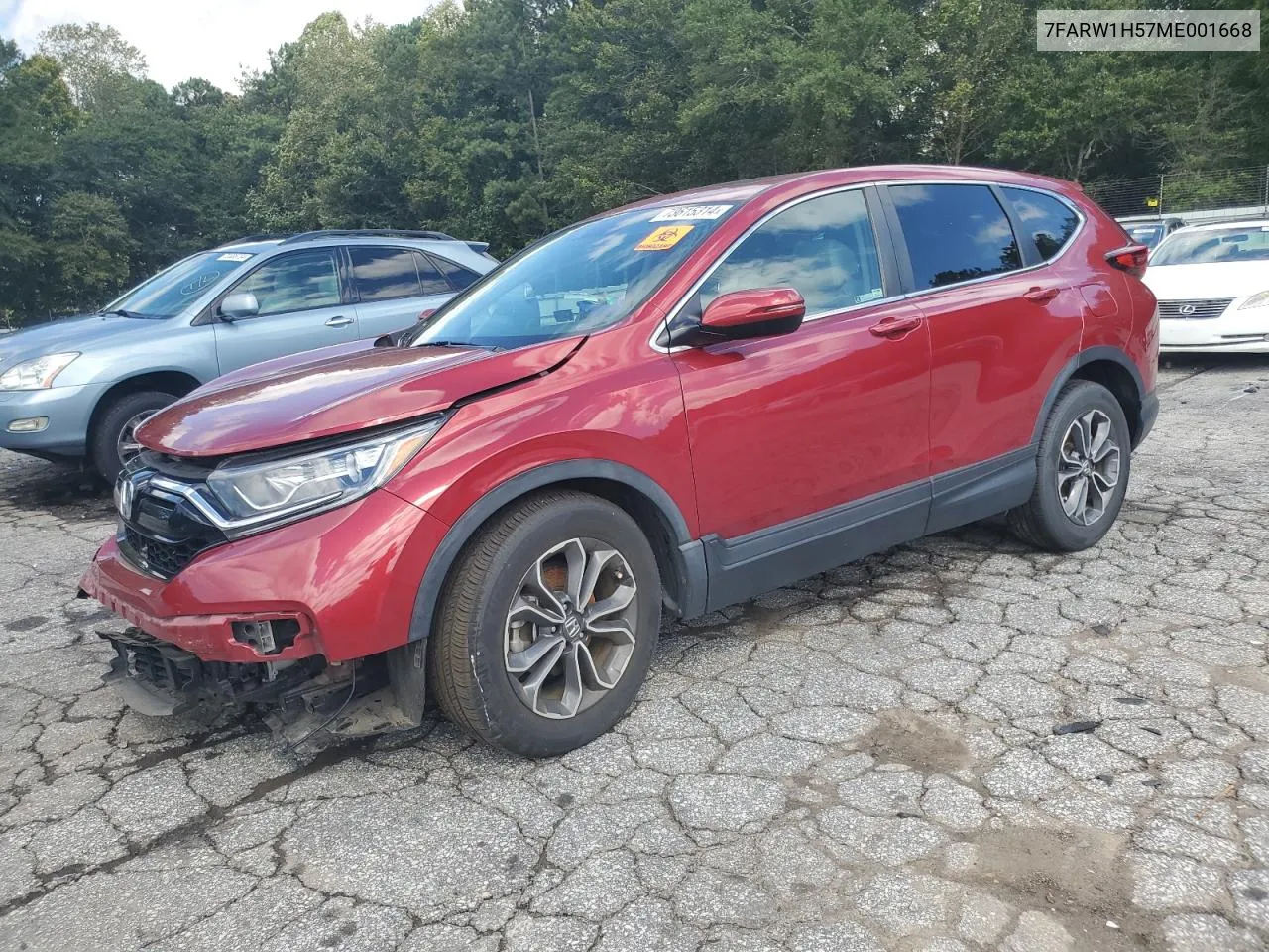 2021 Honda Cr-V Ex VIN: 7FARW1H57ME001668 Lot: 73615314