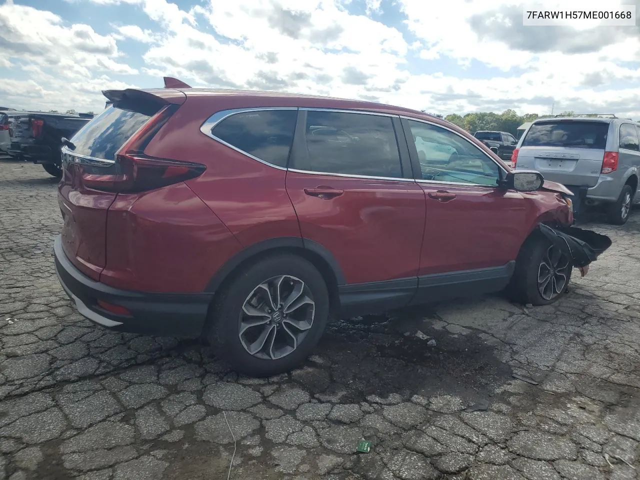 2021 Honda Cr-V Ex VIN: 7FARW1H57ME001668 Lot: 73615314