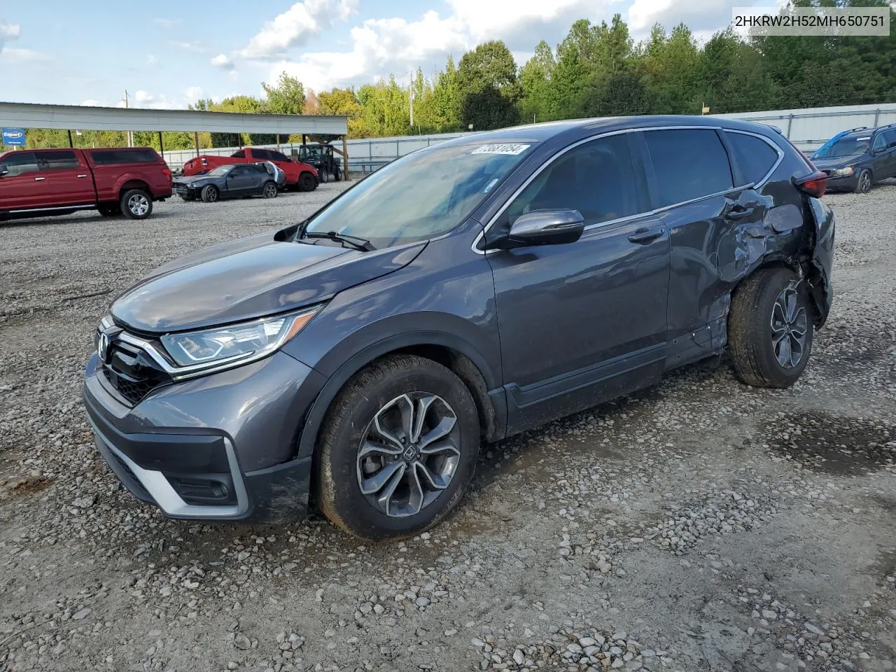 2021 Honda Cr-V Ex VIN: 2HKRW2H52MH650751 Lot: 73681054