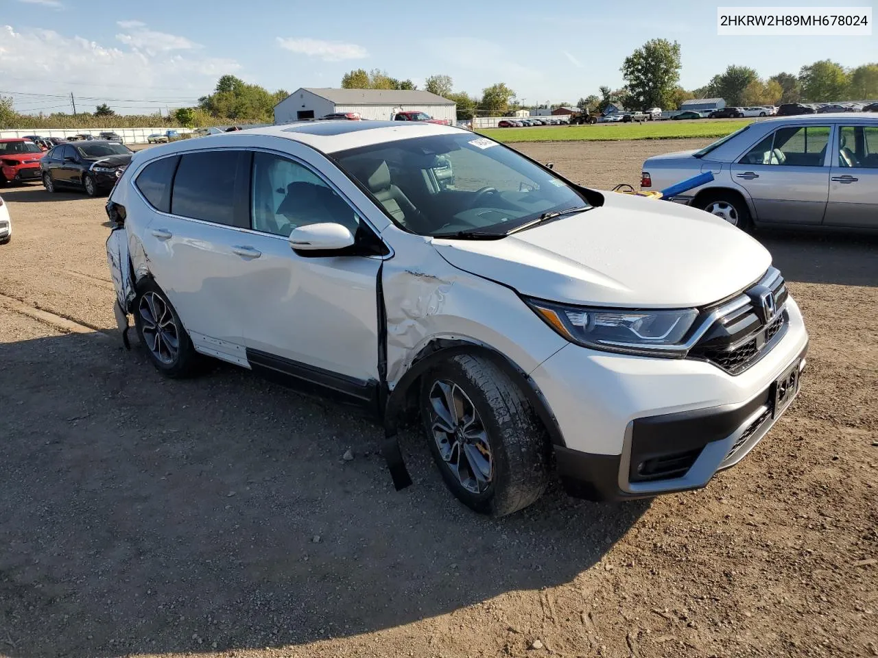 2021 Honda Cr-V Exl VIN: 2HKRW2H89MH678024 Lot: 74694394