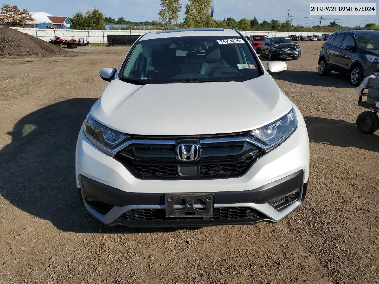 2021 Honda Cr-V Exl VIN: 2HKRW2H89MH678024 Lot: 74694394