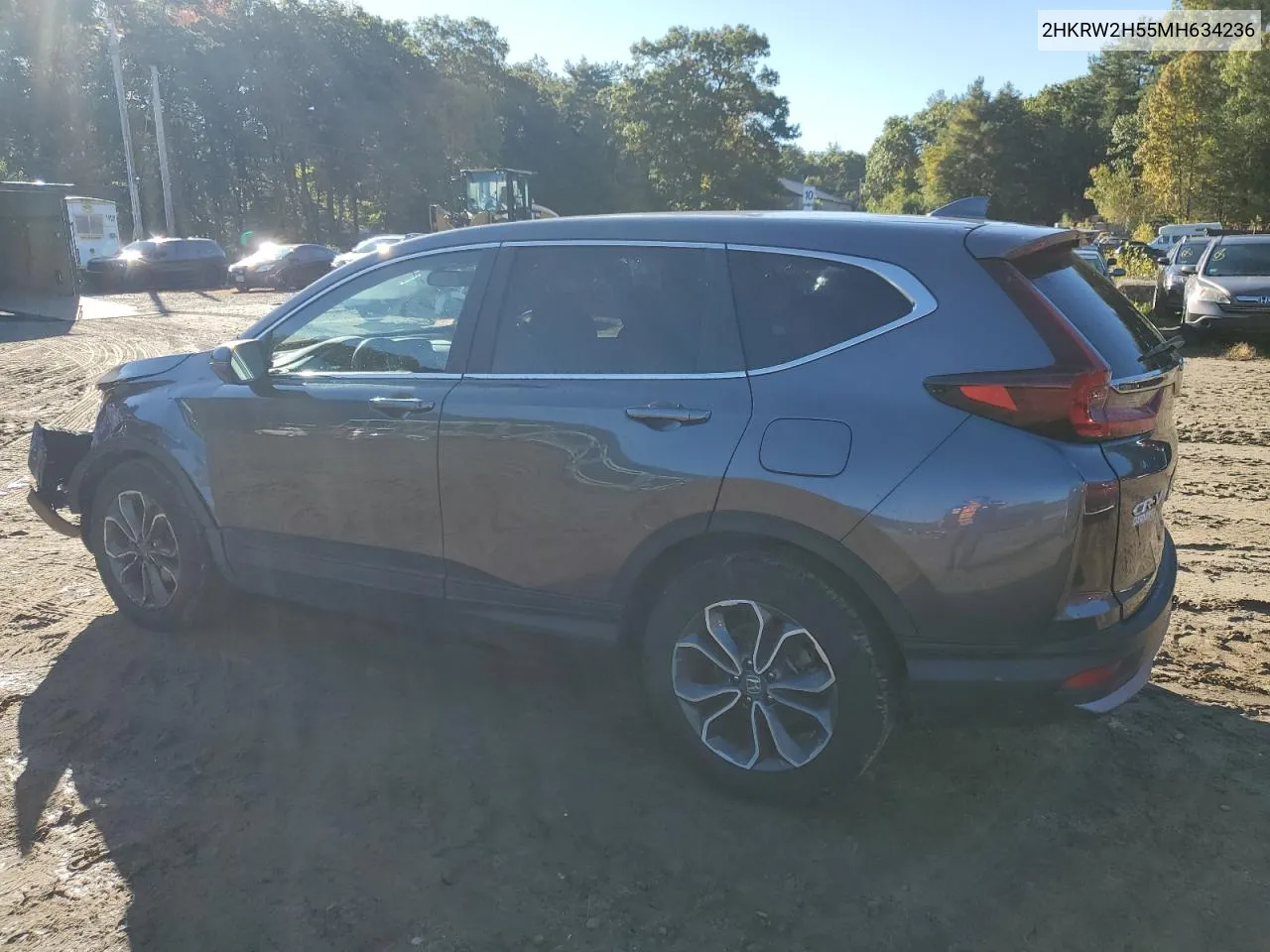 2021 Honda Cr-V Ex VIN: 2HKRW2H55MH634236 Lot: 74808824