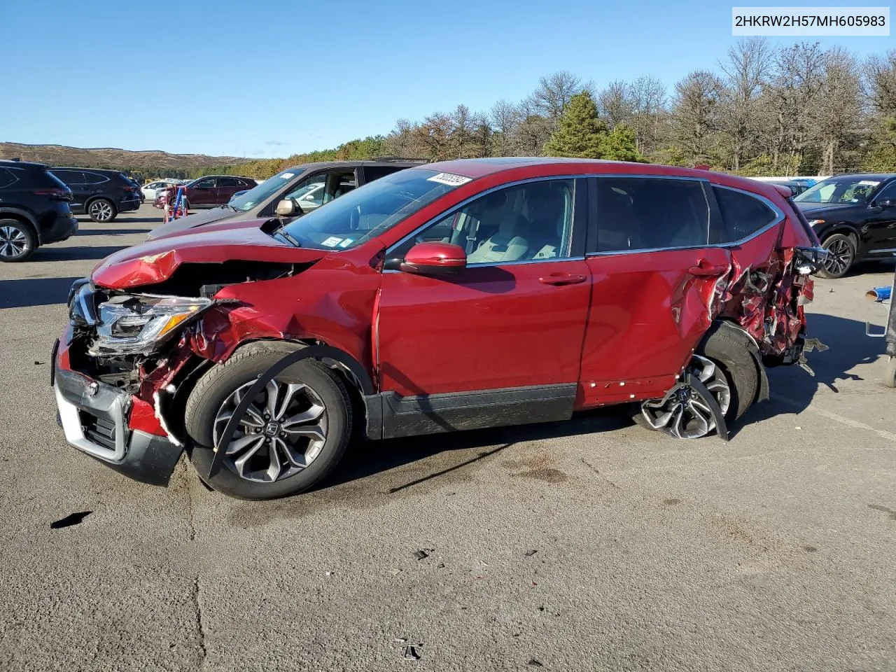 2021 Honda Cr-V Ex VIN: 2HKRW2H57MH605983 Lot: 75005384