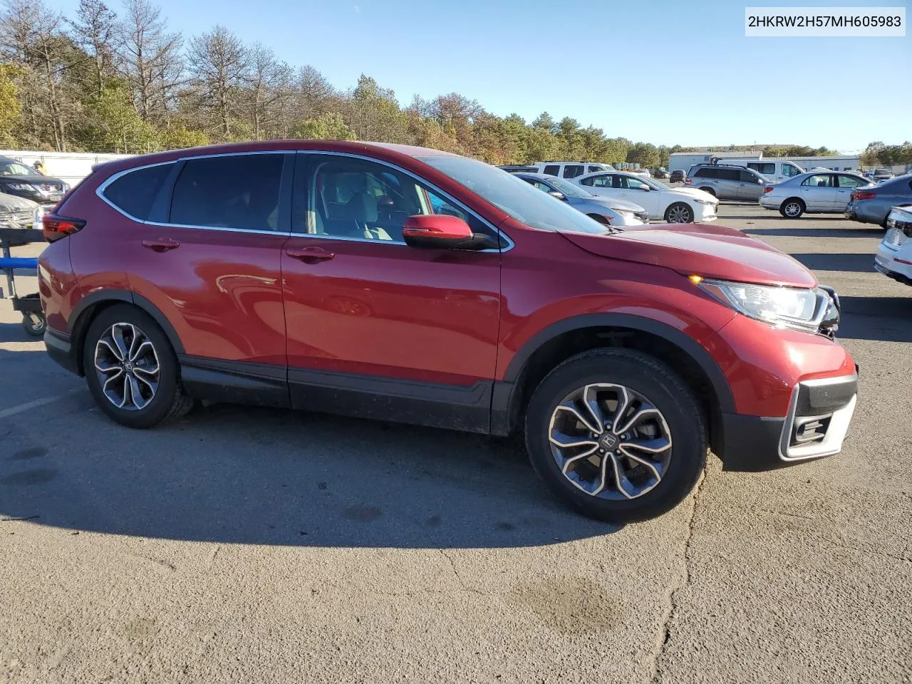 2021 Honda Cr-V Ex VIN: 2HKRW2H57MH605983 Lot: 75005384