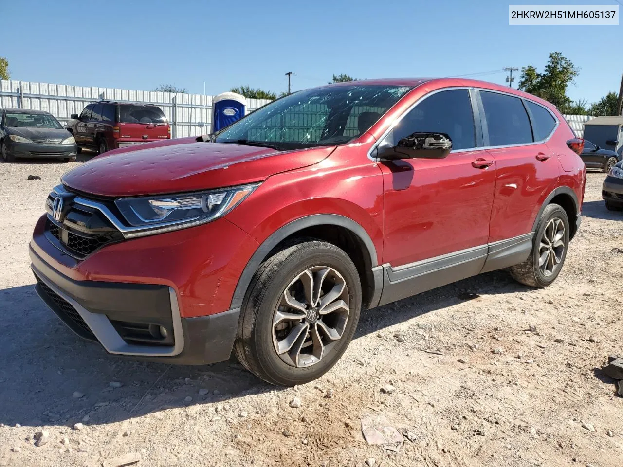 2021 Honda Cr-V Ex VIN: 2HKRW2H51MH605137 Lot: 75014934