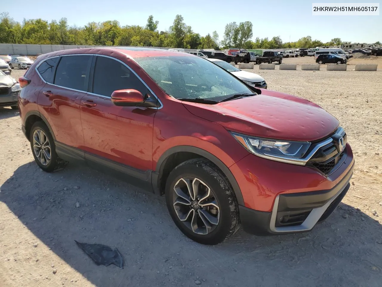 2021 Honda Cr-V Ex VIN: 2HKRW2H51MH605137 Lot: 75014934