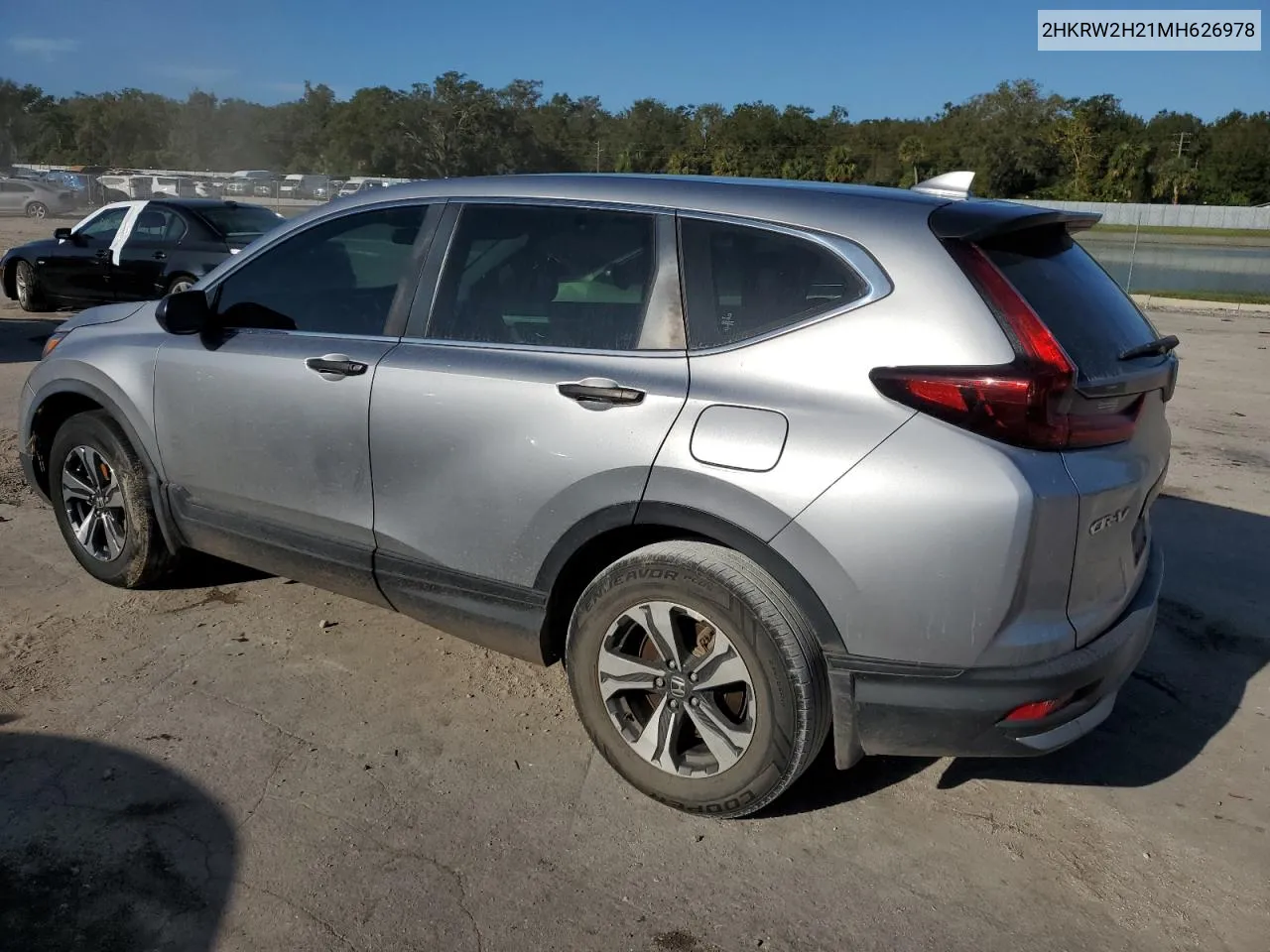 2021 Honda Cr-V Lx VIN: 2HKRW2H21MH626978 Lot: 76349434