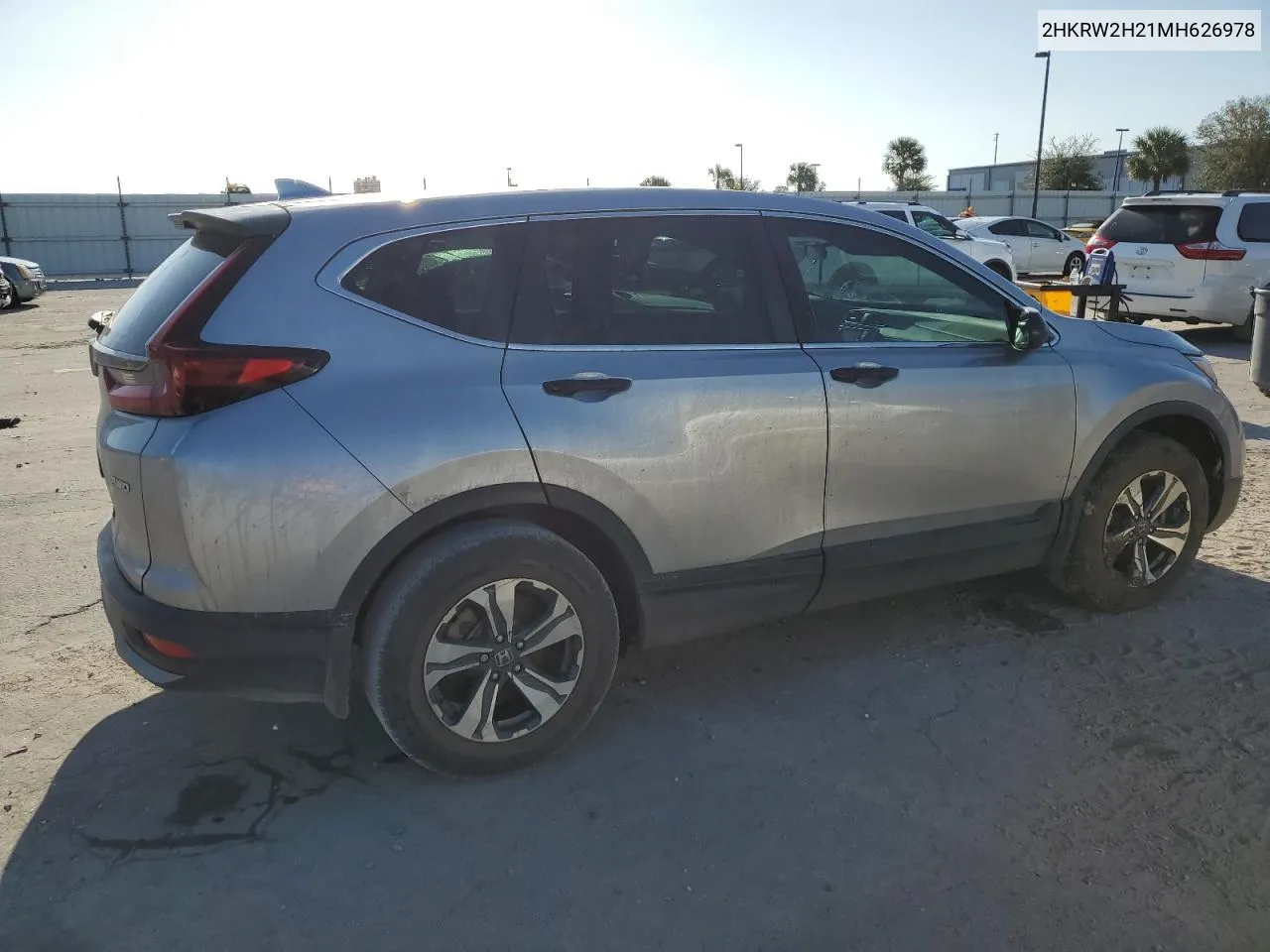 2021 Honda Cr-V Lx VIN: 2HKRW2H21MH626978 Lot: 76349434