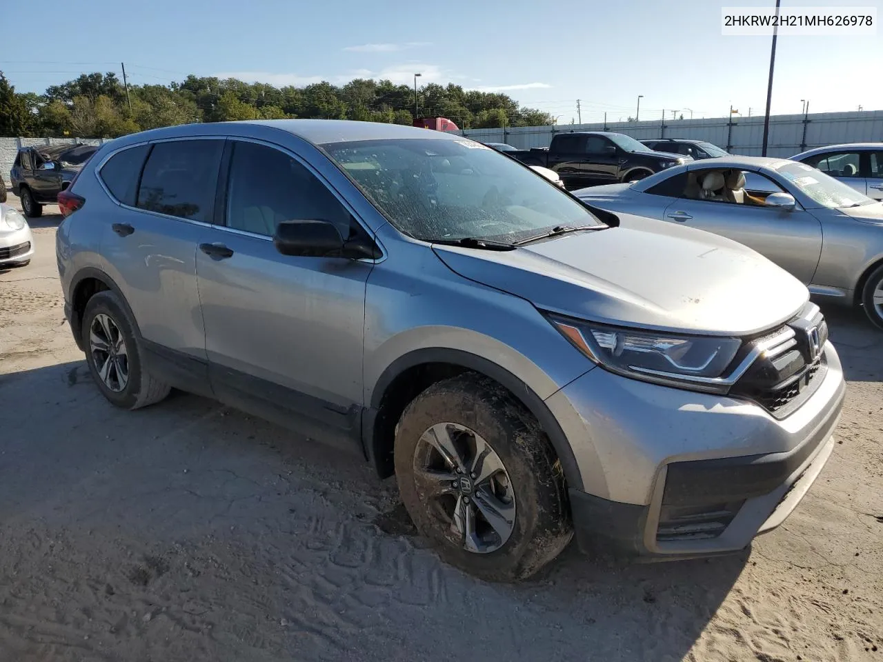 2021 Honda Cr-V Lx VIN: 2HKRW2H21MH626978 Lot: 76349434